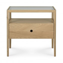 Ethnicraft Oak Spindle Bedside Table - W55/D35/H52cm